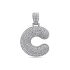 Men's 14K White Gold 'C' Pendant with 7.44 CT Diamonds