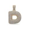 Men's 14K Yellow Gold 'D' Pendant with 7.99 CT Diamonds