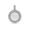 Unisex 14K White Gold Blank Bezel Pendant with 2.45 CT Diamonds