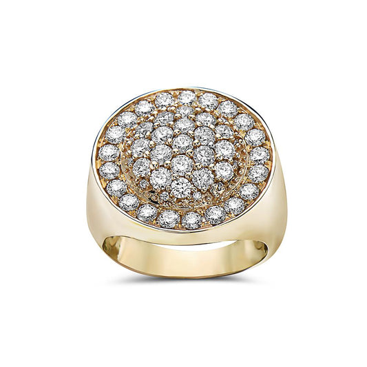 Men's 14K Yellow Gold Ring with 2.88 CT Diamonds