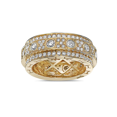 Men's 14K Yellow Gold Band with 3.32 CT Diamonds