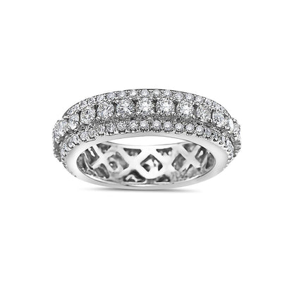 Men's 14K White Gold Band with 3.25 CT Diamonds