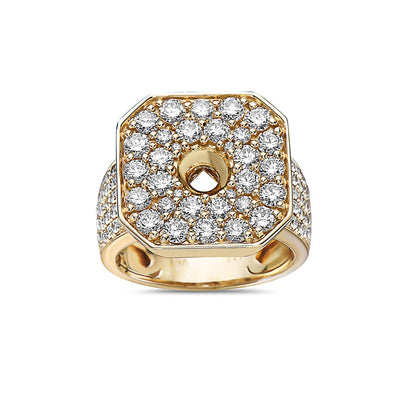 Men's 14K Yellow Gold Ring with 3.83 CT Diamonds