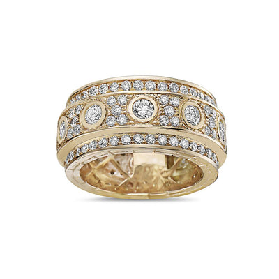 Men's 14K Yellow Gold Band with 4.74 CT Diamonds