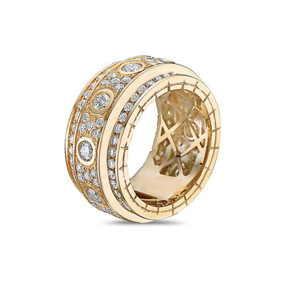 Men's 14K Yellow Gold Band with 4.74 CT Diamonds