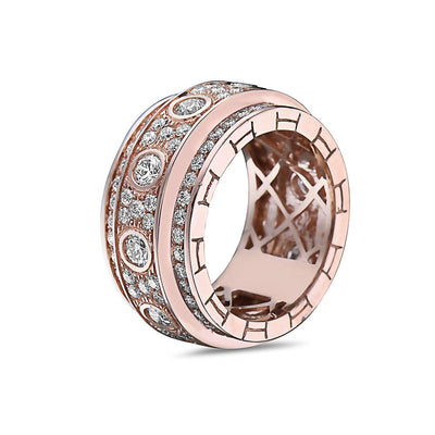 Men's 14K Rose Gold Band with 4.72 CT Diamonds