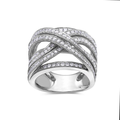 Ladies 18k White Gold Ring With1.55 CT Right Hand Ring