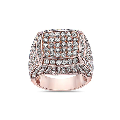 Men's 14K Rose Gold Ring with 5.00 CT Diamonds