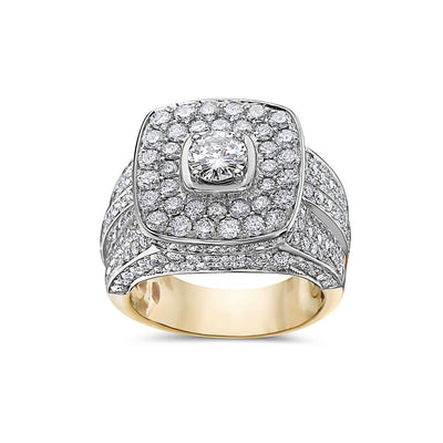 Men's 14K Yellow Gold Ring with 4.92 CT Diamonds