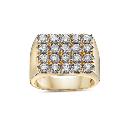 Men's 14K Yellow Gold Ring with 3.16 CT Diamonds