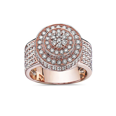 Men's 14K Rose Gold Ring with 2.51 CT Diamonds