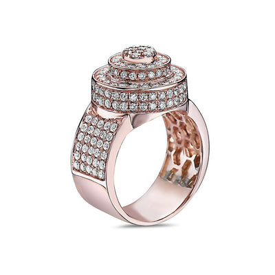 Men's 14K Rose Gold Ring with 2.51 CT Diamonds