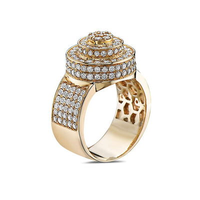 Men's 14K Yellow Gold Ring with 2.51 CT Diamonds