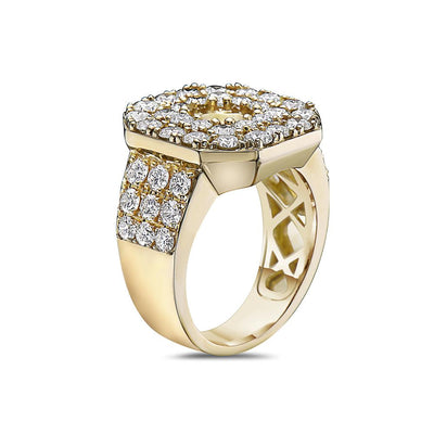 Men's 14K Yellow Gold Ring with 4.20 CT Diamonds