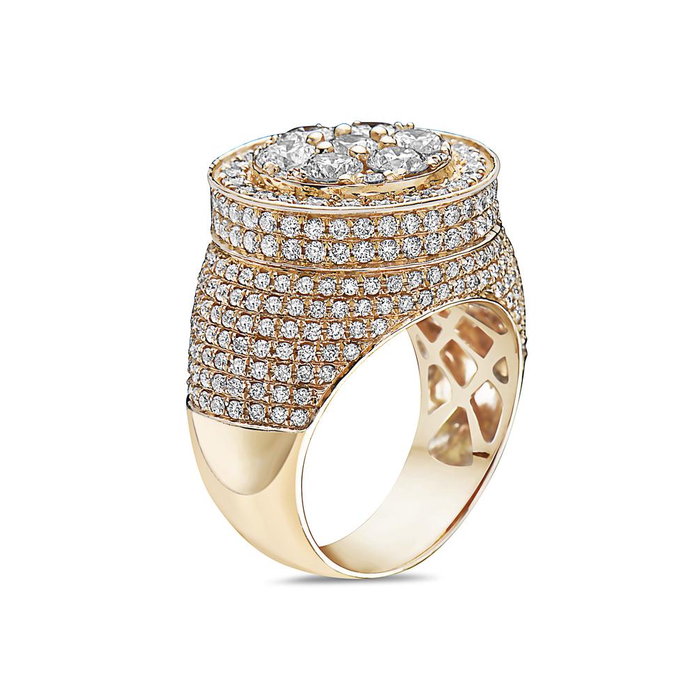 Men's 14K Yellow Gold Ring with 5.30 CT Diamonds