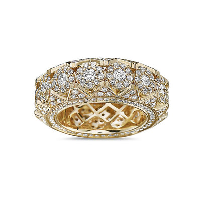 Men's 14K Yellow Gold Band with 4.85 CT Diamonds