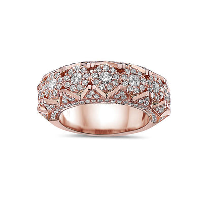 Men's 14K Rose Gold Band with 2.35 CT Diamonds