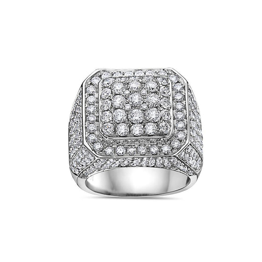Men's 14K White Gold Ring with 5.45 CT Diamonds
