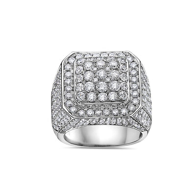 Men's 14K White Gold Ring with 5.45 CT Diamonds