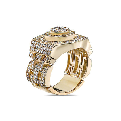 Men's 14K Yellow Gold Ring with 3.05 CT Diamonds