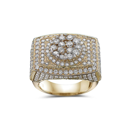 Men's 14K Yellow Gold Ring with 4.50 CT Diamonds