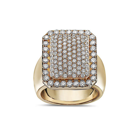 Men's 14K Yellow Gold Ring with 2.56 CT Diamonds
