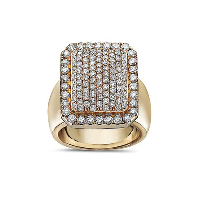 Men's 14K Yellow Gold Ring with 2.56 CT Diamonds