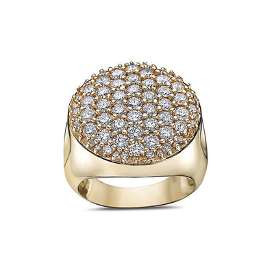 Men's 14K Yellow Gold Ring with 3.30 CT Diamonds