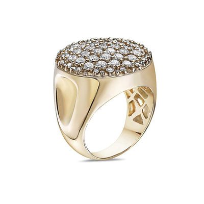 Men's 14K Yellow Gold Ring with 3.30 CT Diamonds