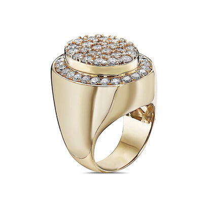 Men's 14K Yellow Gold Ring with 5.47 CT Diamonds