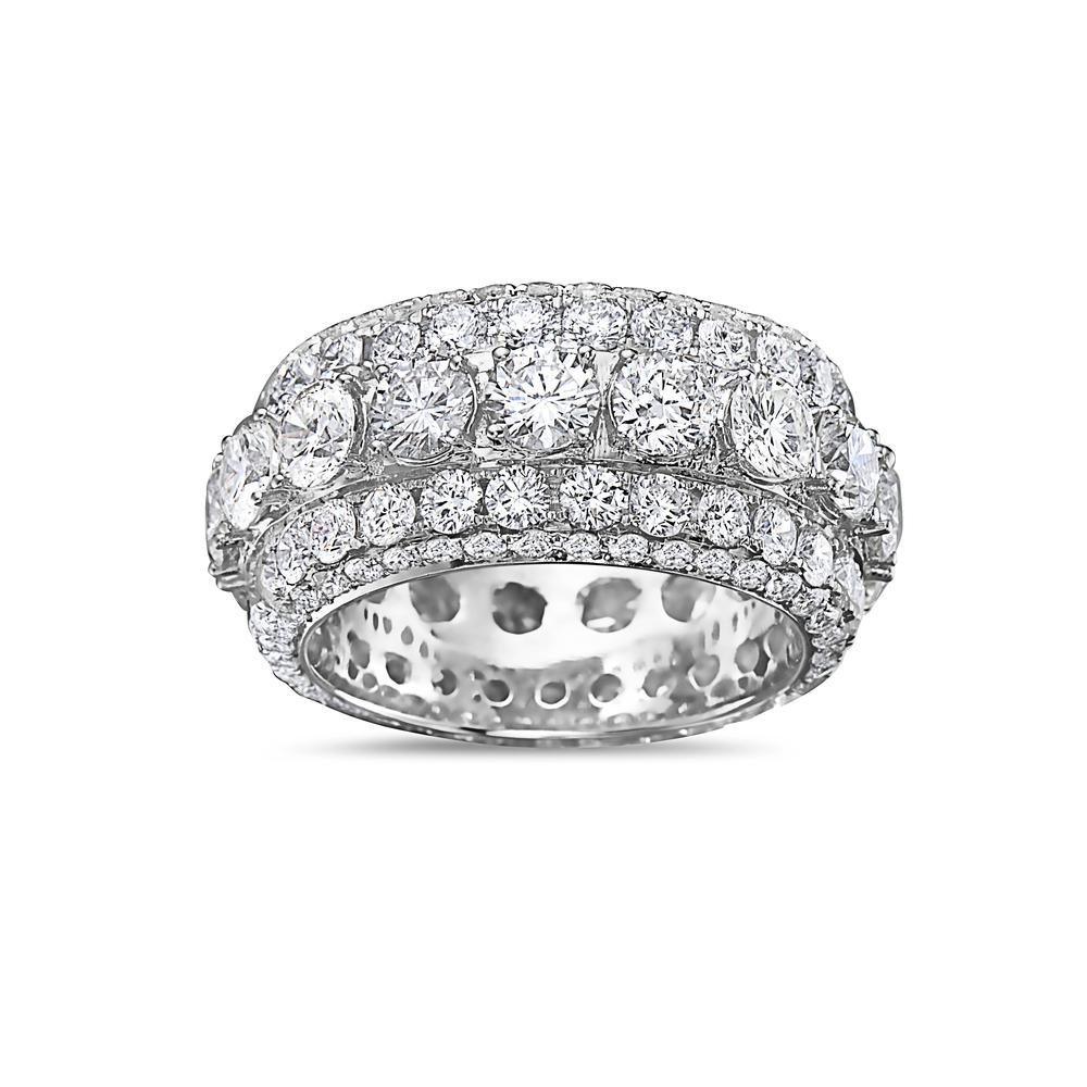 Men's 14K White Gold Band with 11.50 CT Diamonds