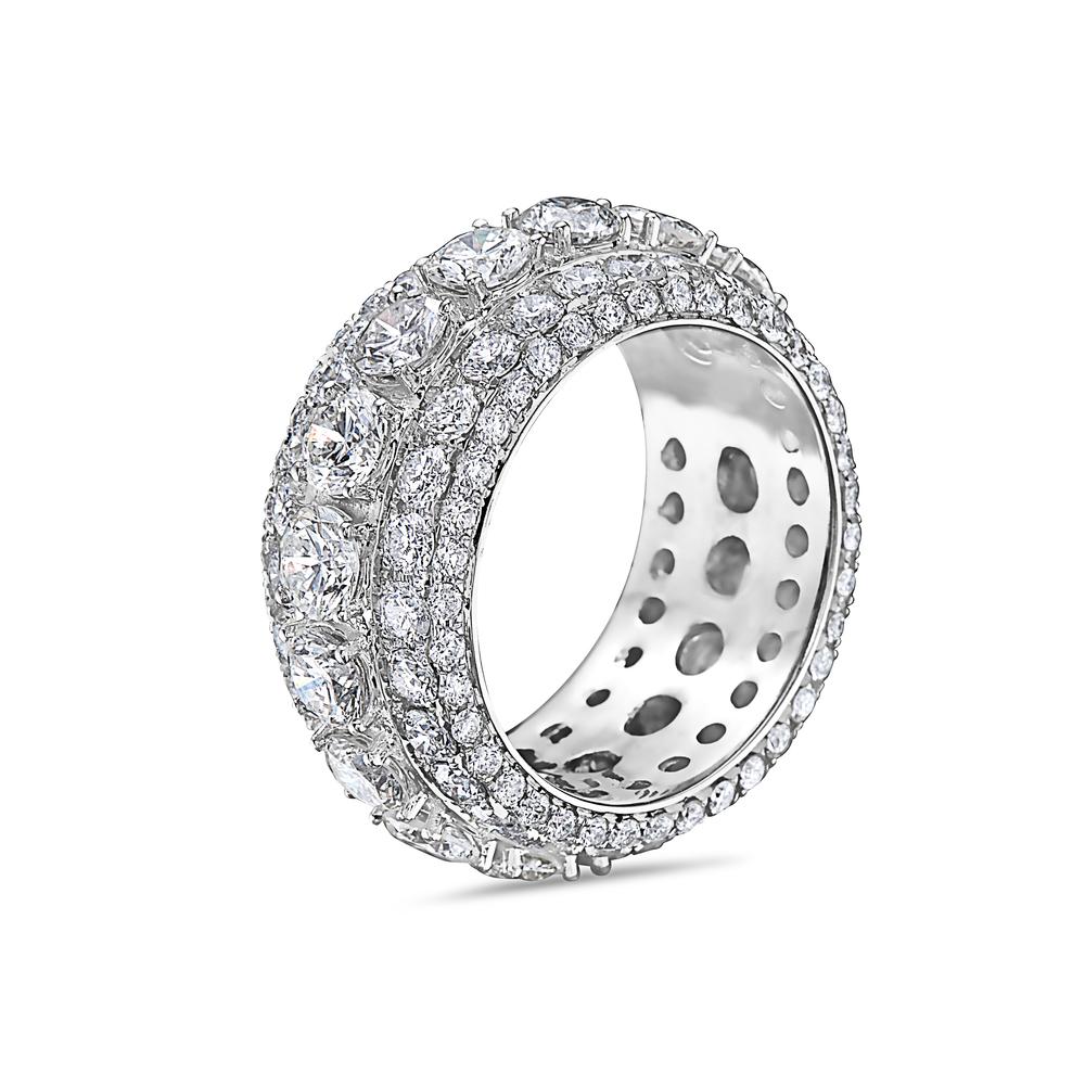 Men's 14K White Gold Band with 11.50 CT Diamonds