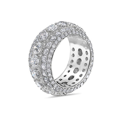 Men's 14K White Gold Band with 11.50 CT Diamonds