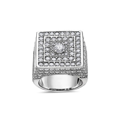 Men's 14K White Gold Ring with 9.50 CT Diamonds