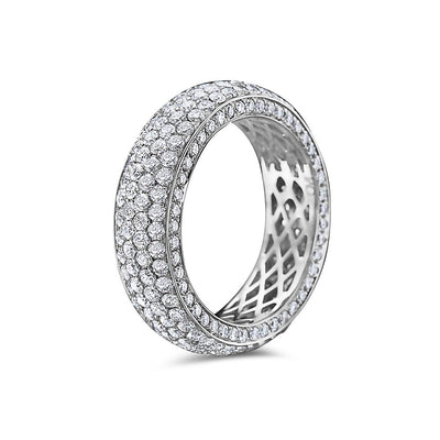 Men's 14K White Gold Band with 5.10 CT Diamonds