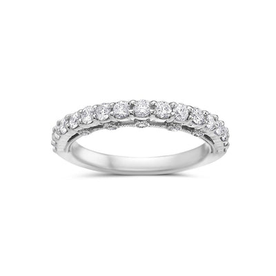 Ladies 18K White Gold With 0.78 CT Diamond Wedding Band