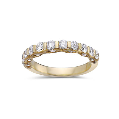 Ladies 18K Yellow Gold With 1.09 CT Diamond Wedding Band