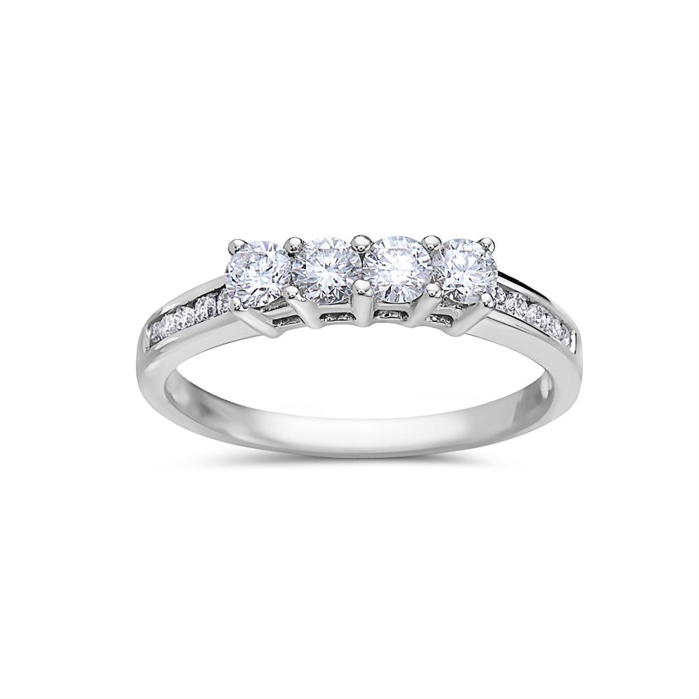 Ladies 14k White Gold With 0.75 Diamond Wedding Band