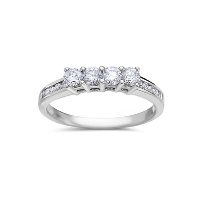 Ladies 14k White Gold With 0.75 Diamond Wedding Band