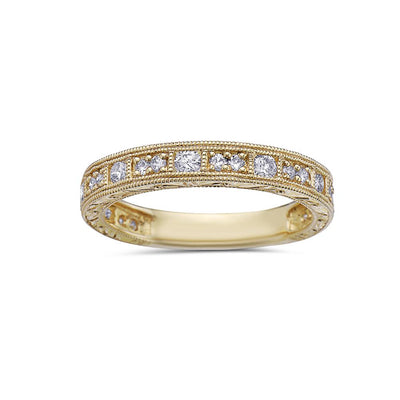 Ladies 18K Yellow Gold With  0.47 CT  Diamond Wedding Band