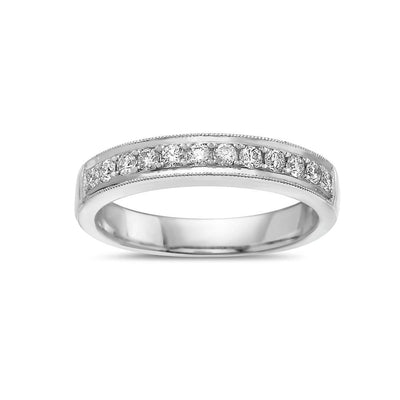 Ladies 18K White Gold With  0.52 CT  Diamond Wedding Band