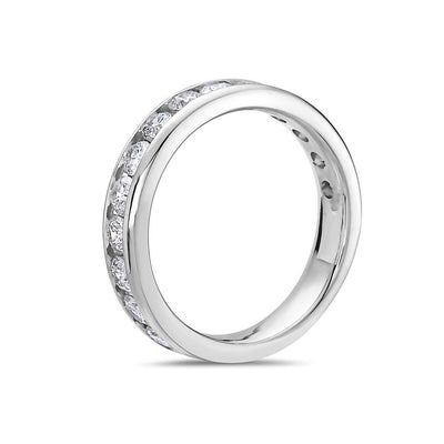 Ladies 14K White Gold With 1 CT Diamond Wedding Band