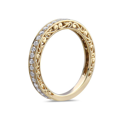 Ladies 18k Yellow Gold With 0.42 CT Diamonds Wedding Band