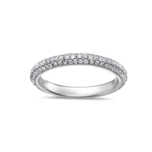 Ladies 18k White Gold With  0.78 CT Diamonds Wedding Band