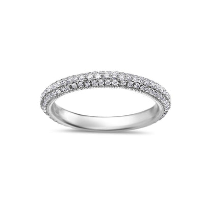 Ladies 18k White Gold With  0.78 CT Diamonds Wedding Band