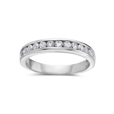 Ladies 18k White Gold With 0.58 CT Diamonds Wedding Band