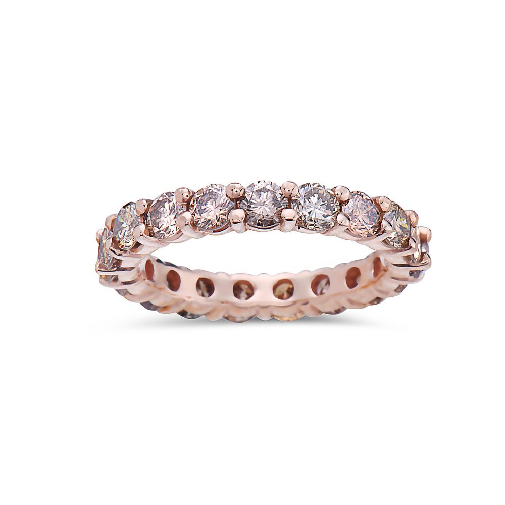 Ladies 14K Rose Gold With 2.50CT Diamonds Wedding Band