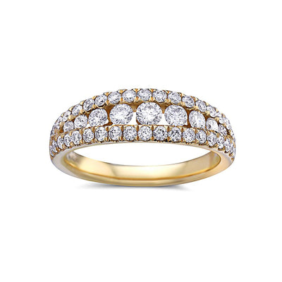 Ladies 18k Yellow Gold With 0.88 CT Diamonds Wedding Band