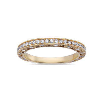 Ladies 18k Yellow Gold With 0.47 CT Diamonds Wedding Band