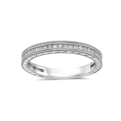 Ladies 18k White Gold With 0.31 CT Diamond Wedding Band